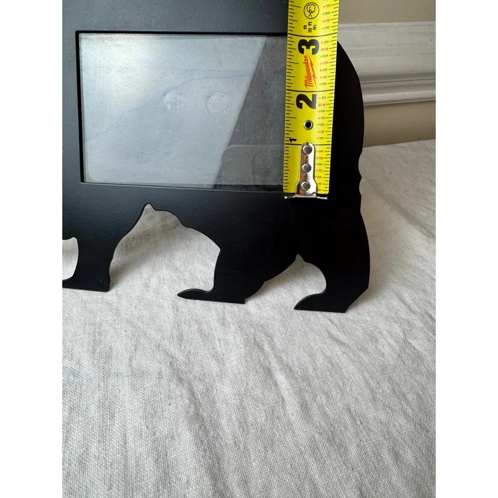 Vintage Black Metal Bear Silhouette Photo Frame 4x6 Rustic Lodge Cabin Decor